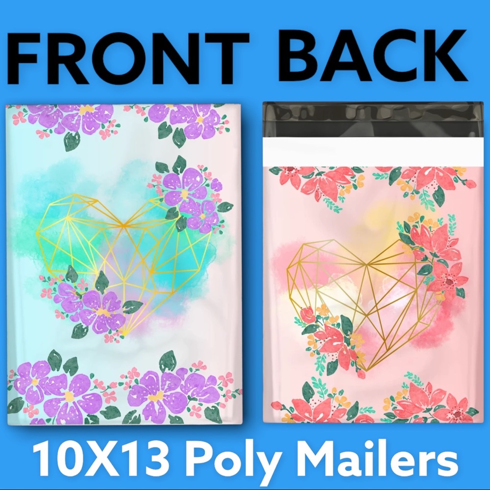 25 10X13 Geometric Heart Poly Mailers Shipping Envelopes Bags PRICE IS FIRM - Picture 3 of 7
